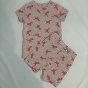 Baby Gap Organic Cotton Pink Unicorn Short Pajamas
